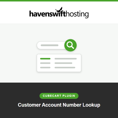 Customer Account Number Lookup, a CubeCart extension from Havenswift Hosting